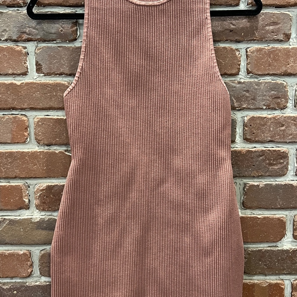 Babaton Mauve Ribbed Knit Top